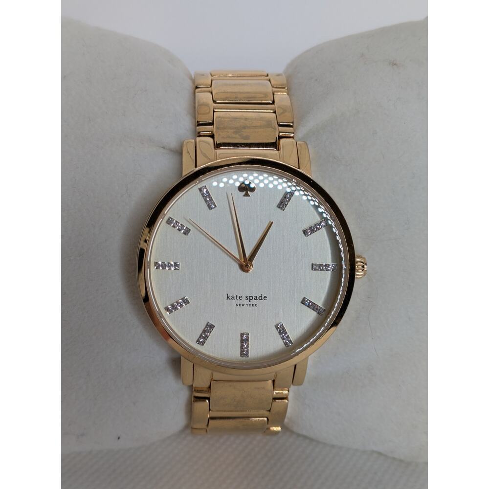 Kate Spade Gold Rhinestone Crystal Quarts Gramercy Watch New York  - 0096